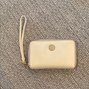 Tory Burch Cream Wristlet Wallet